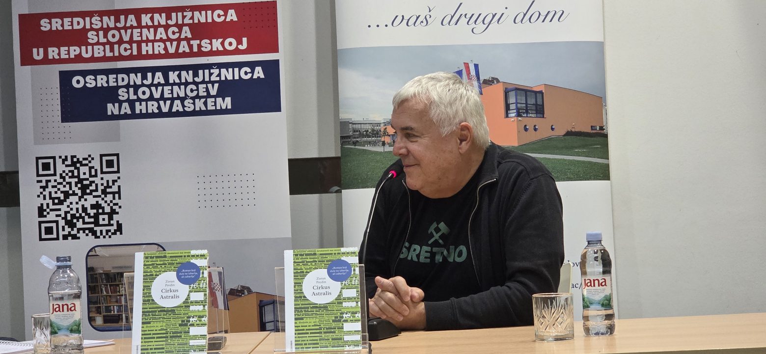 U karlovačkoj knjižnici svoj novi roman “Cirkus Astralis” predstavio glazbenik Zoran Predin